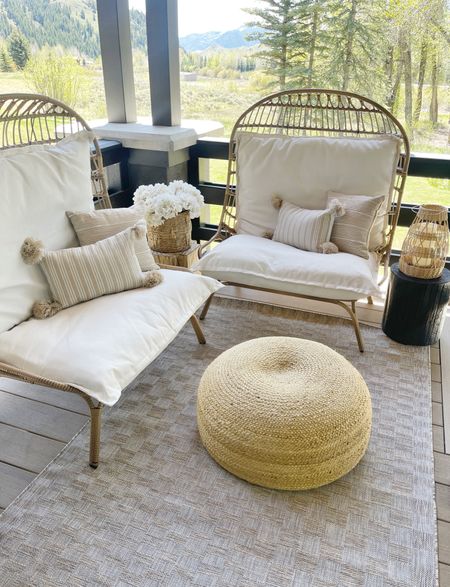 HOME \ oversized outdoor chairs on sale! Styled it with a new neutral rug from Amazon🤍

Patio
Deck
Home Decor 
Walmart 

#LTKSaleAlert #LTKHome #LTKSeasonal