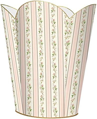 Marye-Kelley WB839-Dainty Rose Stripe Wastepaper Basket | Amazon (US)