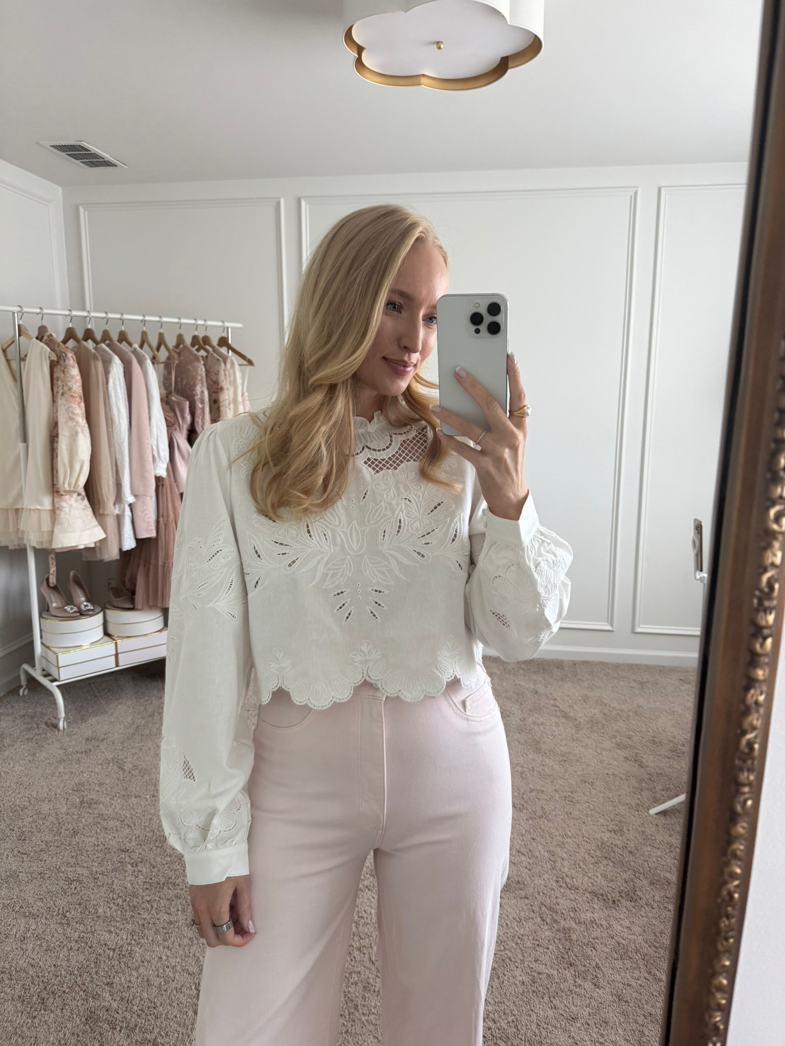 How darling is this white top from Petal & Pup! Wearing size medium. Use my code STRAWBERRYCHIC20 for 20% off! Spring outfits // spring workwear // work outfits // spring tops // vacation outfits // Petal & Pup finds 

#LTKSeasonal #LTKWorkwear #LTKStyleTip