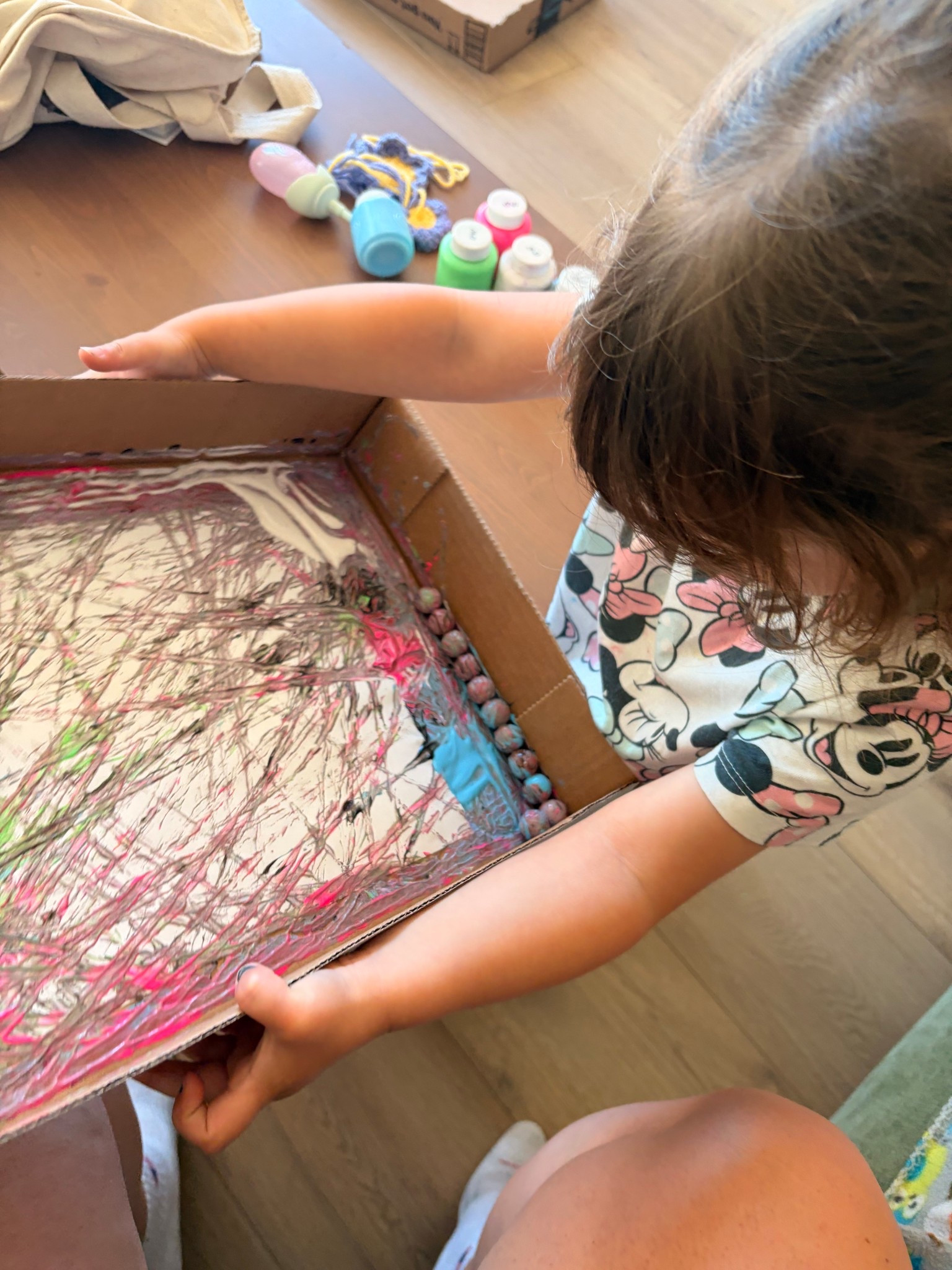 Just some marbles, paint, and the bottom of a box  

#LTKKids #LTKmomlife