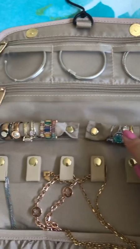 Travel hanging Jewellery organizer case Foldable Jewelery Roll with hanger for rings, necklaces, bracelets, earrings 

#LTKGiftGuide #LTKtravel #LTKfindsunder50
