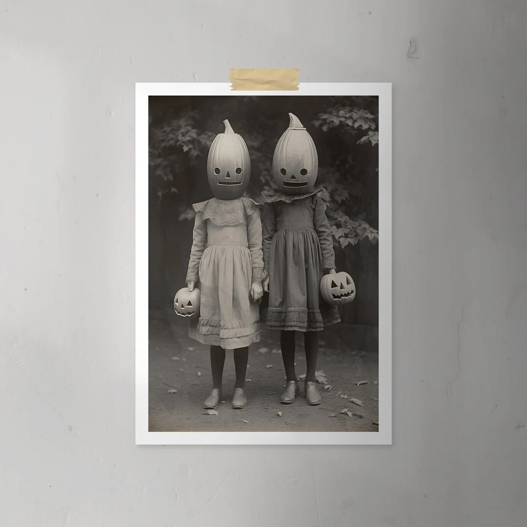 Vintage Halloween Creepy Photo, Dark Academia Decor, Black and White Art Vintage Wall Prints, Pri... | Etsy (US)