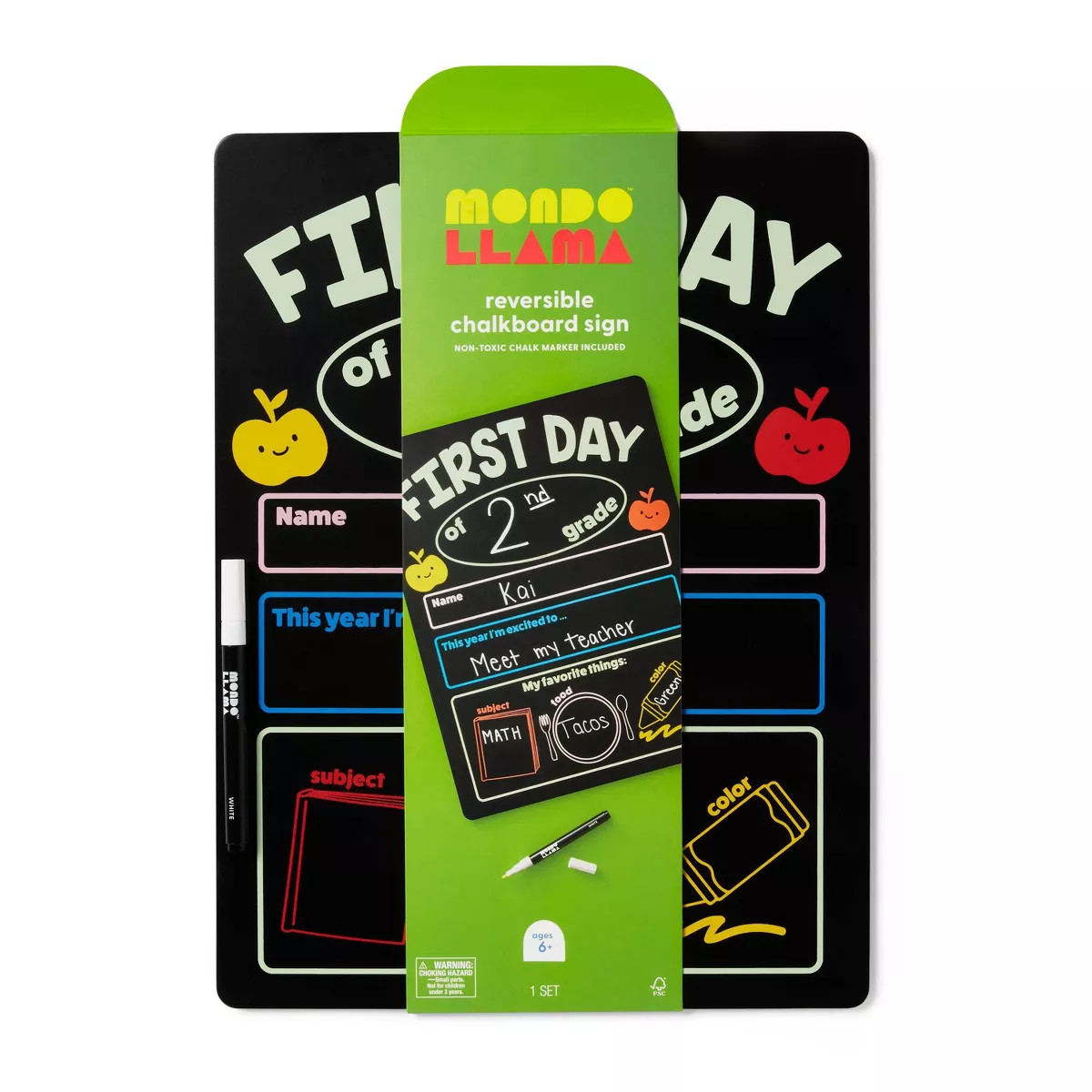 Rectange First Day of School Chalk Marker Sign - Mondo Llama™ | Target