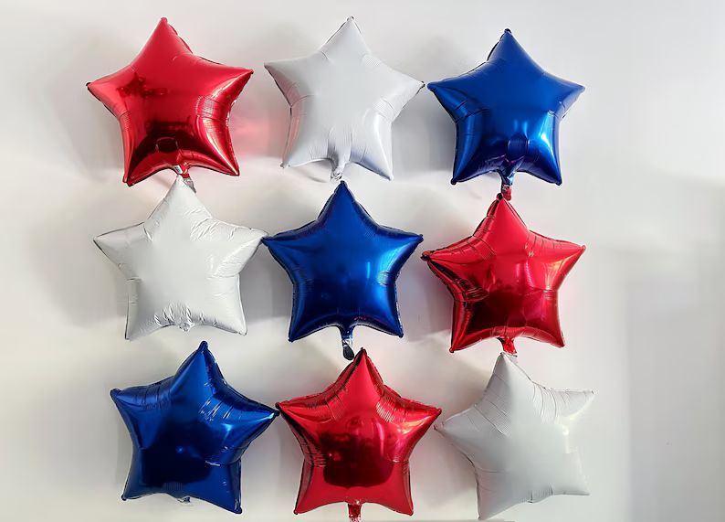 USA Star Balloons Memorial Day Balloons Fourth of July Balloon Wall Decorations Patriotic Party D... | Etsy (US)