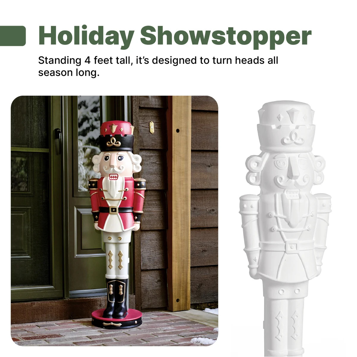 Step2 Nutcracker Prince Paintable DIY Holiday Statue, 4-Foot Tall, 2 Pack, White | Wayfair North America