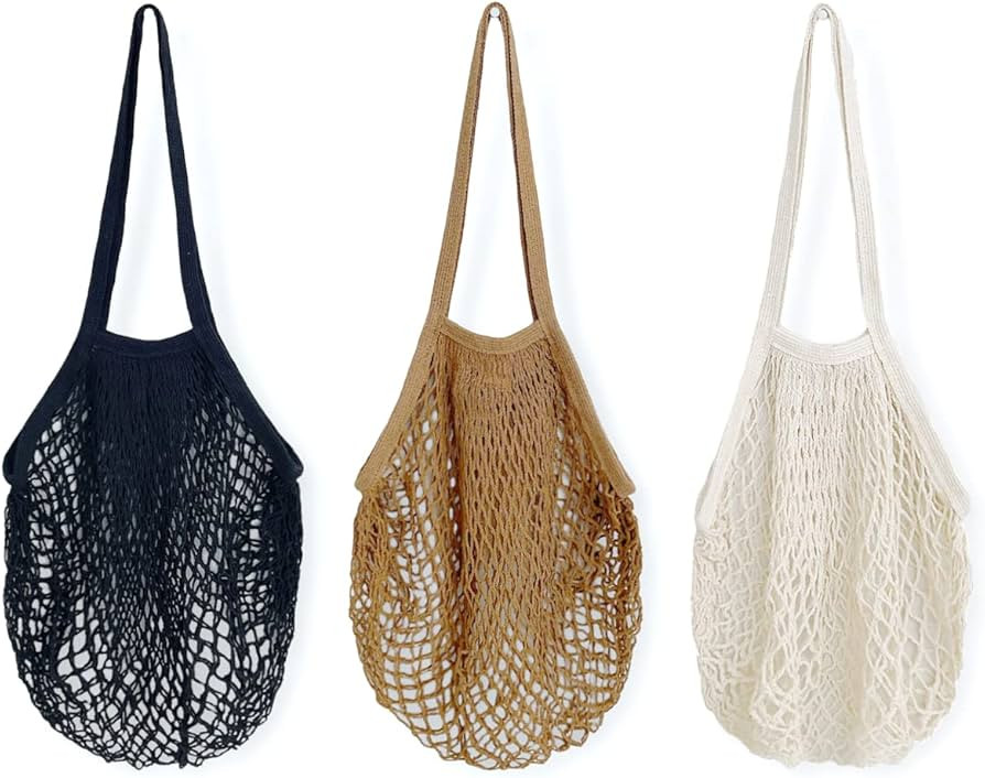 allydrew Cotton Mesh Net Foldable Reusable Grocery Bag for Farmers Market, Vegetables, Produce (S... | Amazon (US)