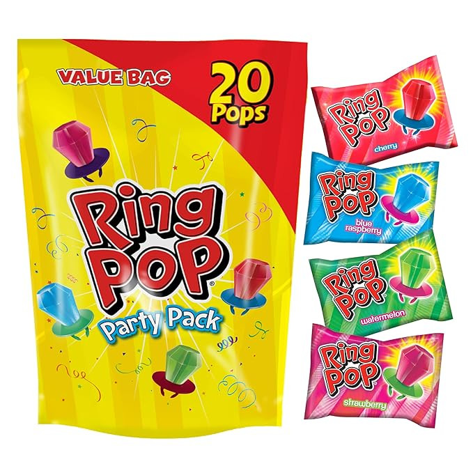 Ring Pop Candy, Easter Lollipops, 20 Ct Party Favors in Assorted Fruity Flavors - Full Size, Fun ... | Amazon (US)
