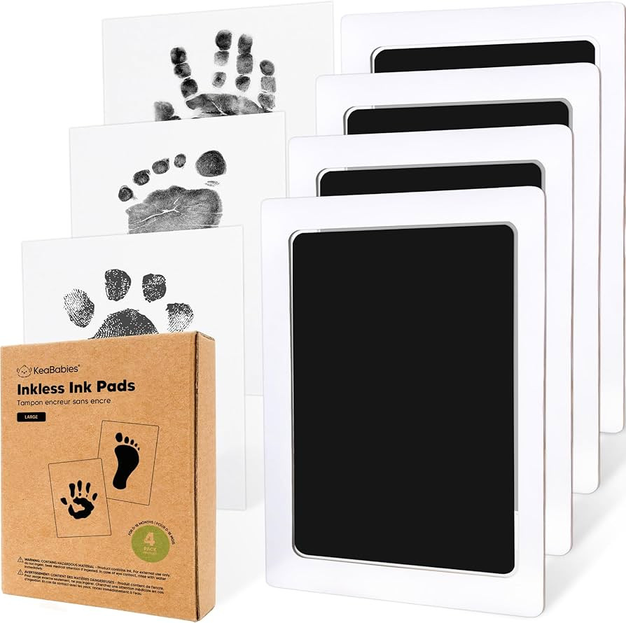 4-Pack Inkless Hand and Footprint Kit - Ink Pad for Baby Hand and Footprints - Dog Paw Print Kit,... | Amazon (US)