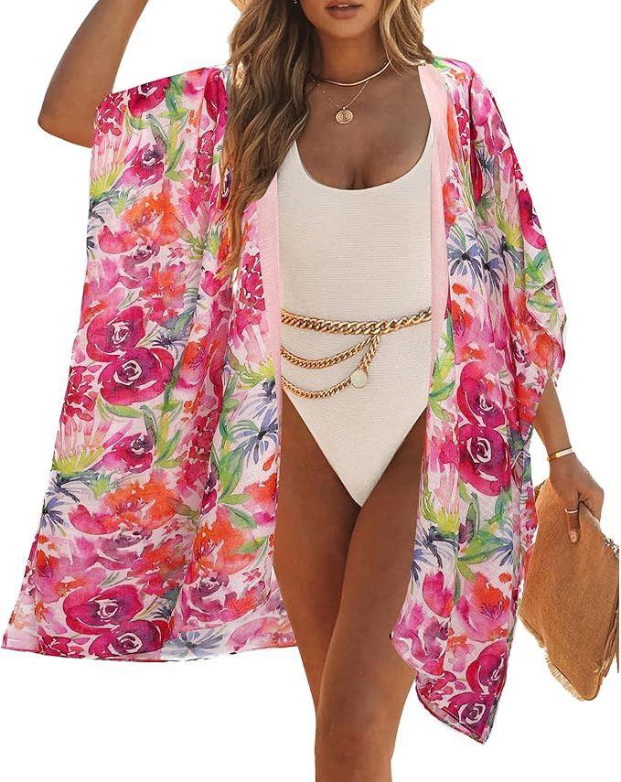 Kimonos for Women Casual Swimsuit Coverup Lightweight Boho Kimono Cardigans for Summer | Amazon (US)