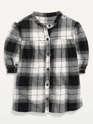 Long-Sleeve Plaid Flannel Dress for Baby | Old Navy (US)