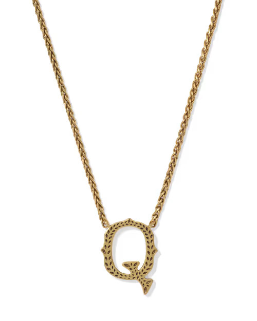 Beau Letter Q Pendant Necklace in Vintage Gold | Kendra Scott
