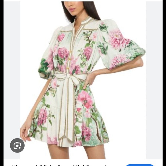 Alice + Olivia Cream Floral Trim Button-Up Blouse | Poshmark