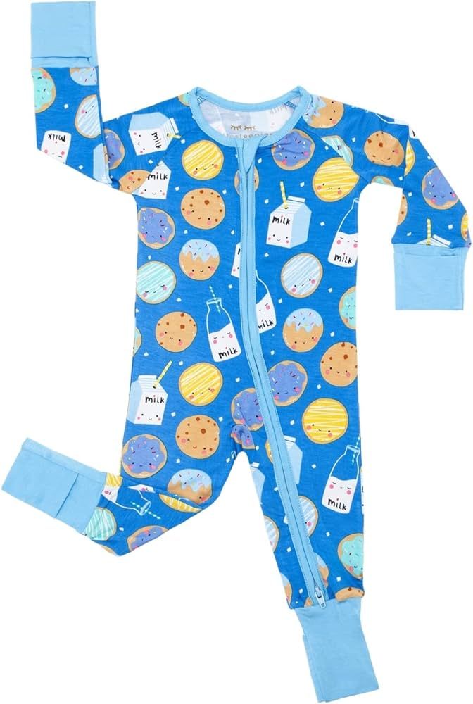 Little Sleepies Baby Boy Pajama, Bamboo Viscose Zippy PJs, Blue Cookies & Milk, 6-12M | Amazon (US)