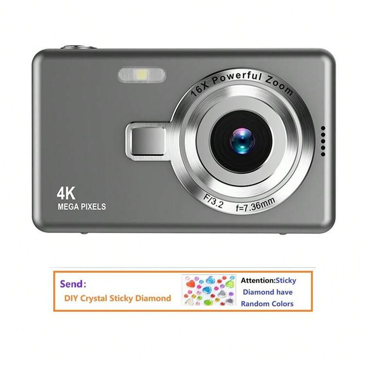 Digital Cameras New Muti Color 16X Zoom 2.4-Inch Hd Screen Pixels Video Creative Compact Digital Cameras For Students Use CCD Camera Free DIY Crystal Stickers | SHEIN