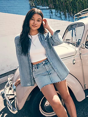 Women's Denim Mini Skirt in Atlantic Blue | Wrangler