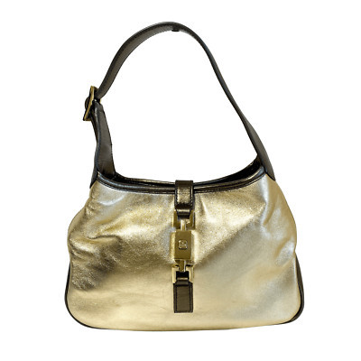 GUCCI Jackie Mini Gold Lambskin Leather Brown Calfskin Leather | eBay US