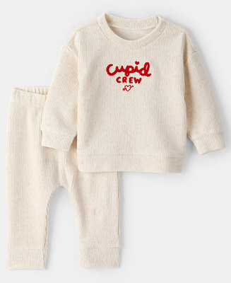 Baby Girls' or Baby Boys' Cupid Crew T-Shirt and Pants, 2-Piece Set | Macy's