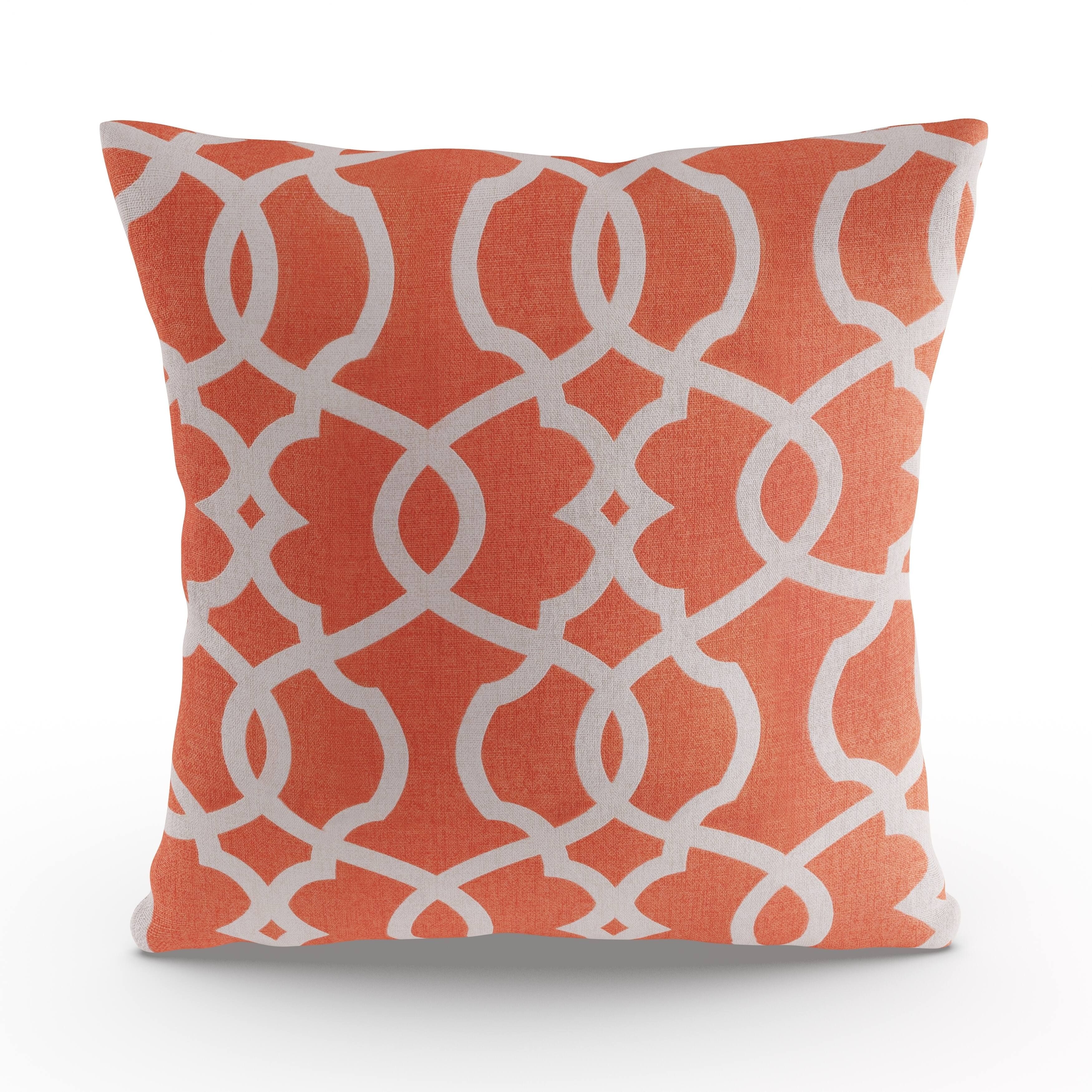 Carson Carrington Holen Lattice Damask Tangerine 16.5-inch Throw Pillow | Bed Bath & Beyond