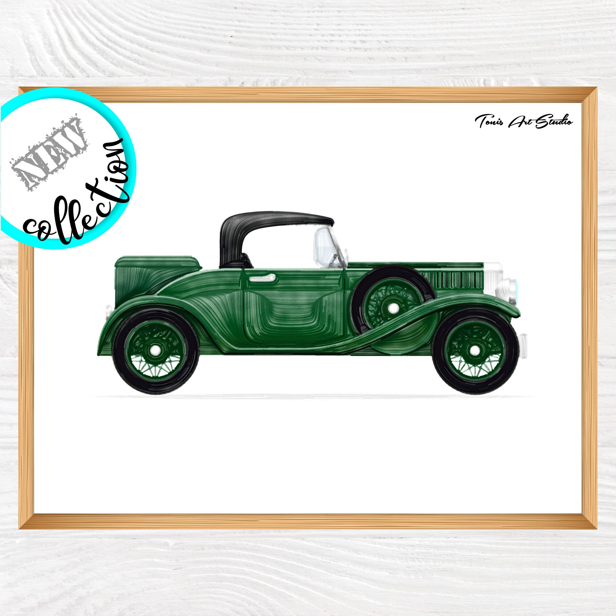 Vintage car wall decor  Retro car print  Transportation | Etsy | Etsy (US)