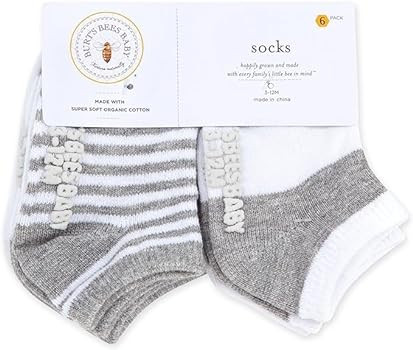 Burt's Bees Baby Unisex Baby Socks Ankle or Crew Height Made with Soft Organic Cotton, 6 Packs wi... | Amazon (US)