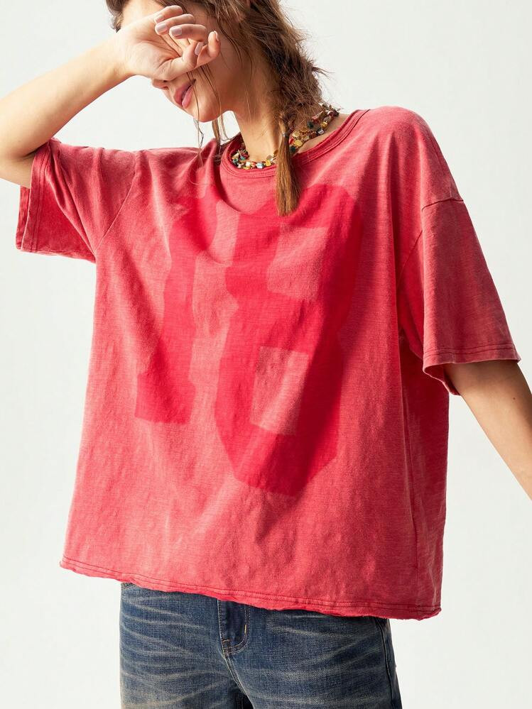 Bohemela Women Regular Fit Crew Neck Short Sleeve Casual Solid Color Knit T-Shirt | SHEIN