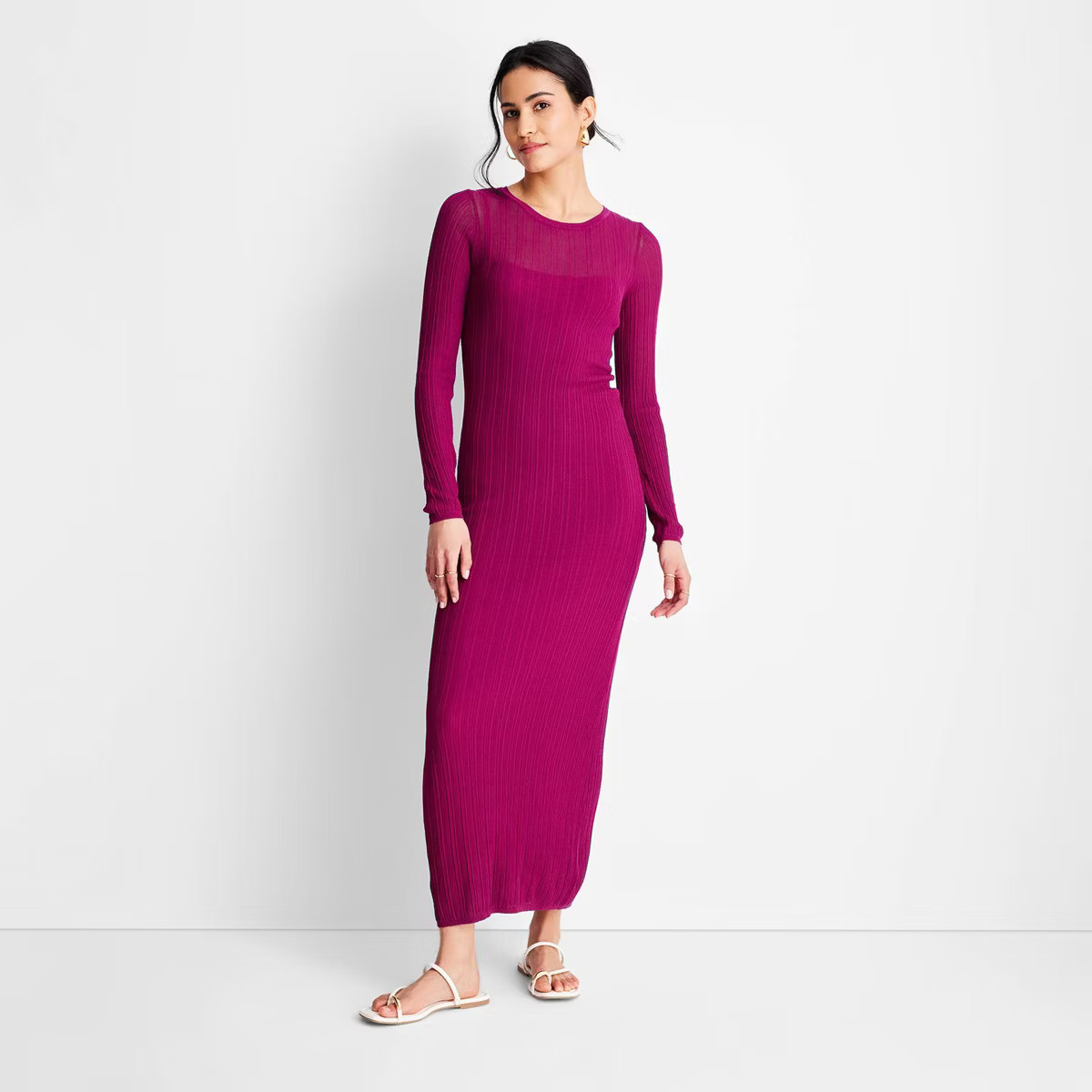 Women's Long Sleeve Sheer Midi Dress - Future Collective™ with Jenny K. Lopez | Target