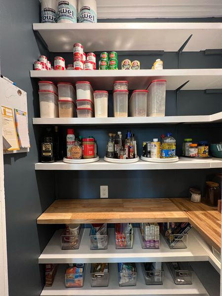 A peek inside our pantry! 
#pantrymakeover #pantryorganization #homeorganization #organization 

#LTKhome