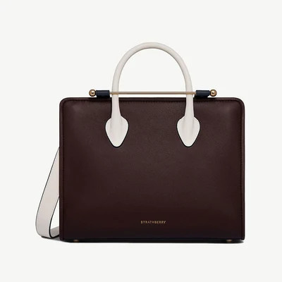 Midi Tote - Burgundy/Navy/Vanilla | Strathberry