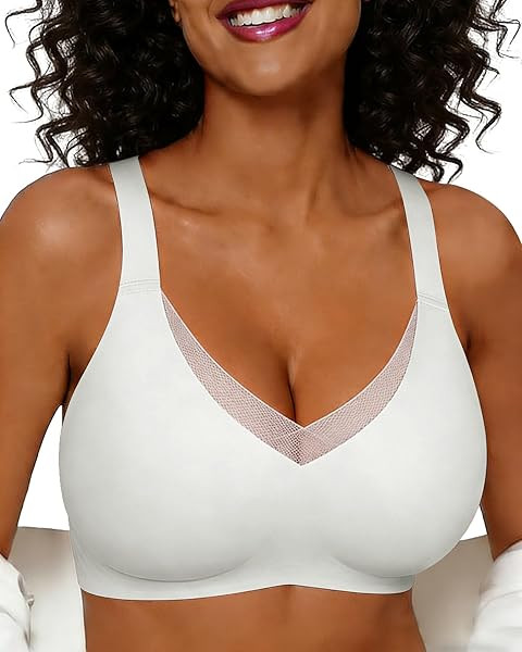 OEAK Womens Wireless Jelly Bras V Mesh Comfortable Bralette Supportive Tshirt Bra No Underwire Se... | Amazon (US)