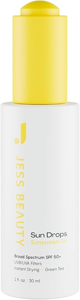 JESS BEAUTY | Face Sunscreen Sun Drops SPF 50 Skin Care Oil with Camellia Sinensis & Squalane | S... | Amazon (US)