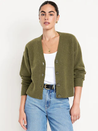 Wool-Blend Slouchy Cardigan Sweater | Old Navy (CA)