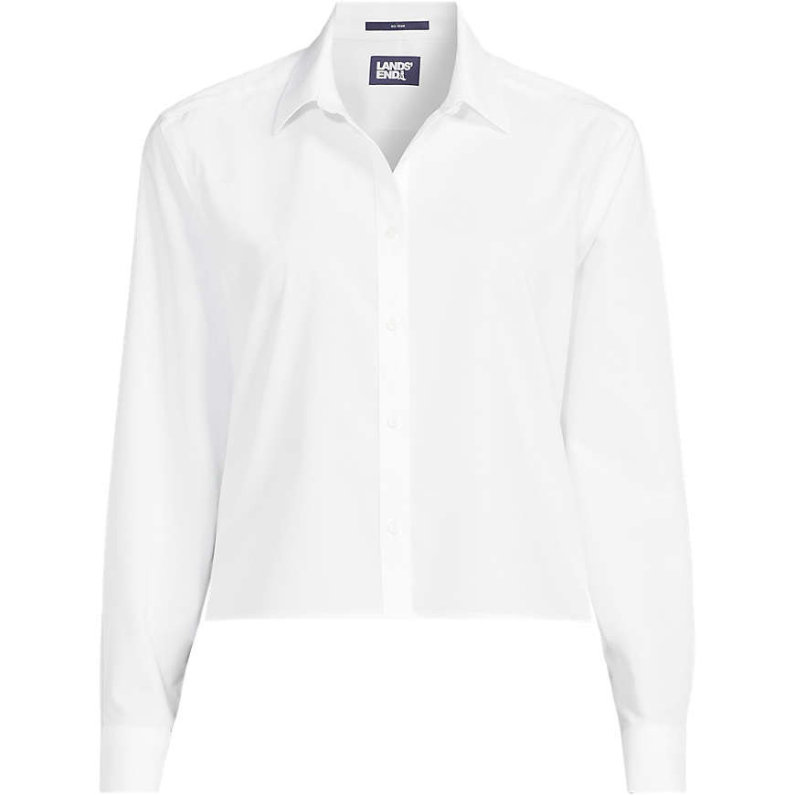 Women's No Iron Boxy Cropped Shirt | Lands' End (US)