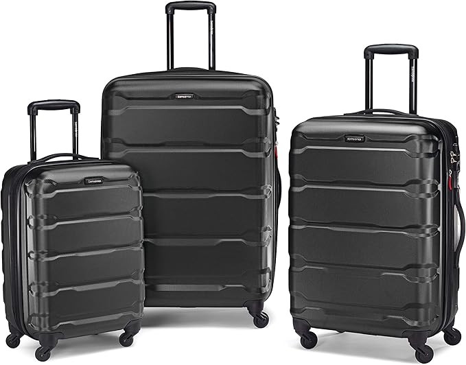 Samsonite Omni PC Hardside Expandable Luggage with Spinner Wheels, Black, 3-Piece Set (20/24/28) | Amazon (US)