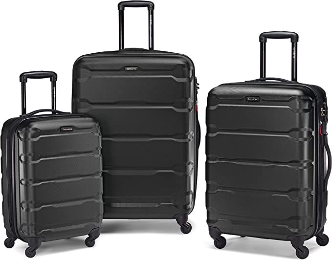 Samsonite Omni PC Hardside Expandable Luggage with Spinner Wheels, 3-Piece Set (20/24/28), Black | Amazon (US)