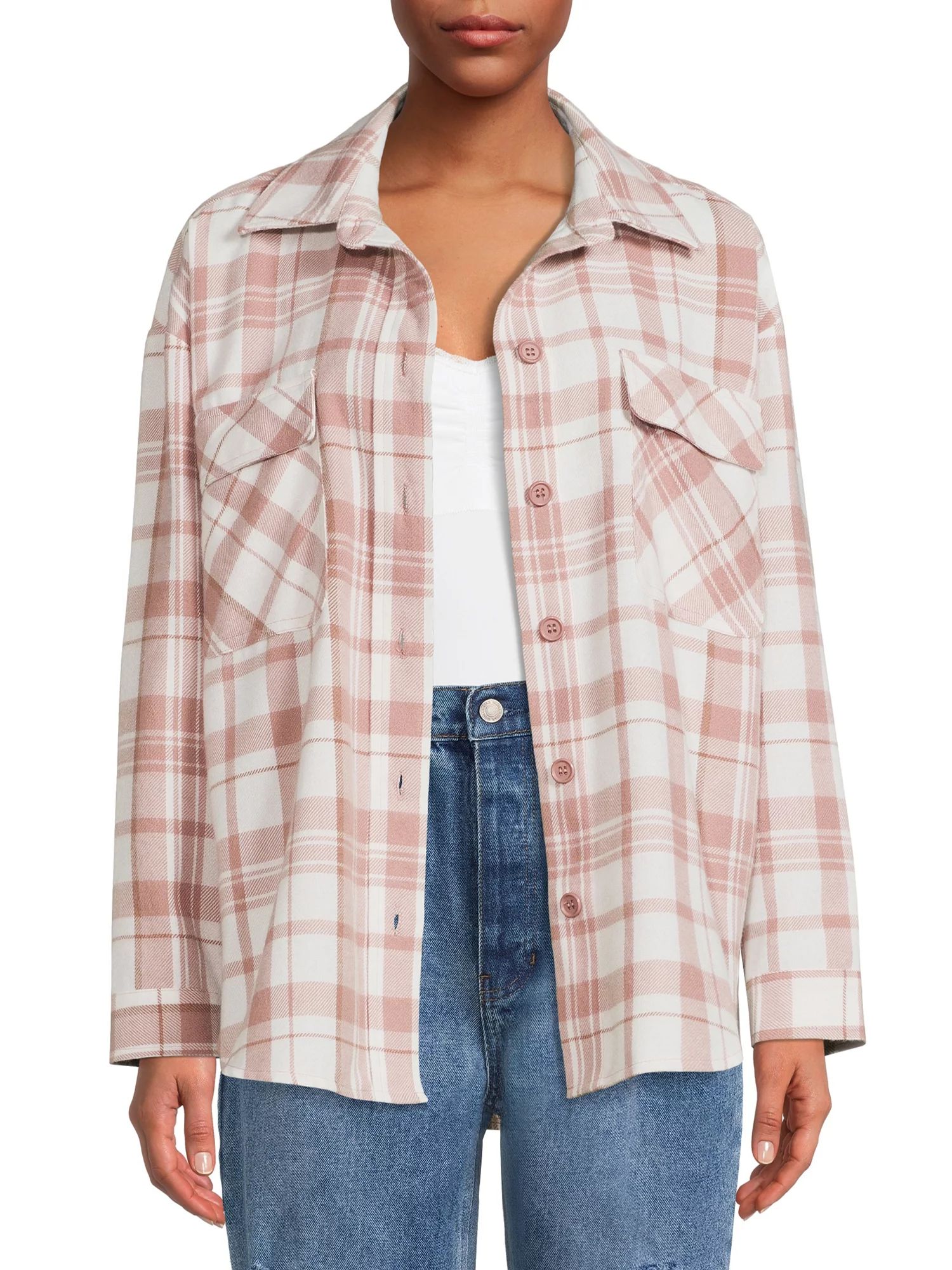 Liv & Lottie Juniors' Plaid Shacket - Walmart.com | Walmart (US)