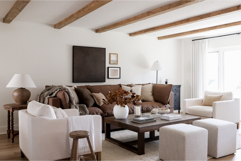 Shop our fall living room! Check out these details for more info:
🍂Sofa: ‘cocoa boucle’
🍂Large Art: 40”x40” float frame canvas with black frame
🍂Medium Art: 14x11” Black frame with mat 
🍂Small Art: 8x10” classic gold frame without mat



#LTKSeasonal