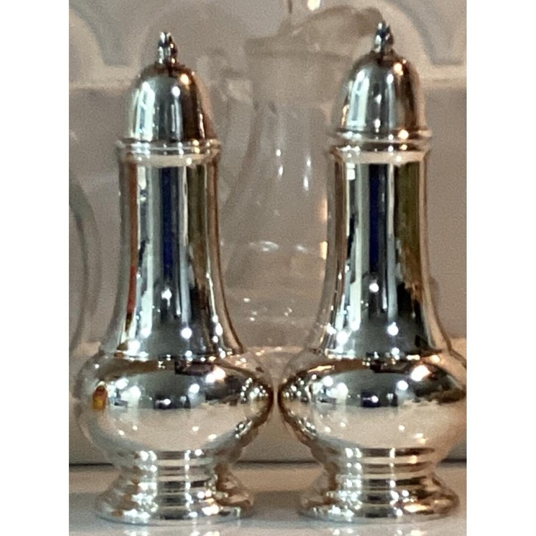 Vintage W.B. Mfg Co Silver Plate Salt & Pepper Shakers 4.5" Tall Kitchen Table | Etsy (US)