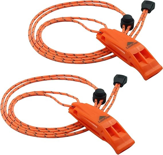 Emergency Whistles with Lanyard Safety Whistle Survival Shrill Loud Blast for Kayak Life Vest Jac... | Amazon (US)