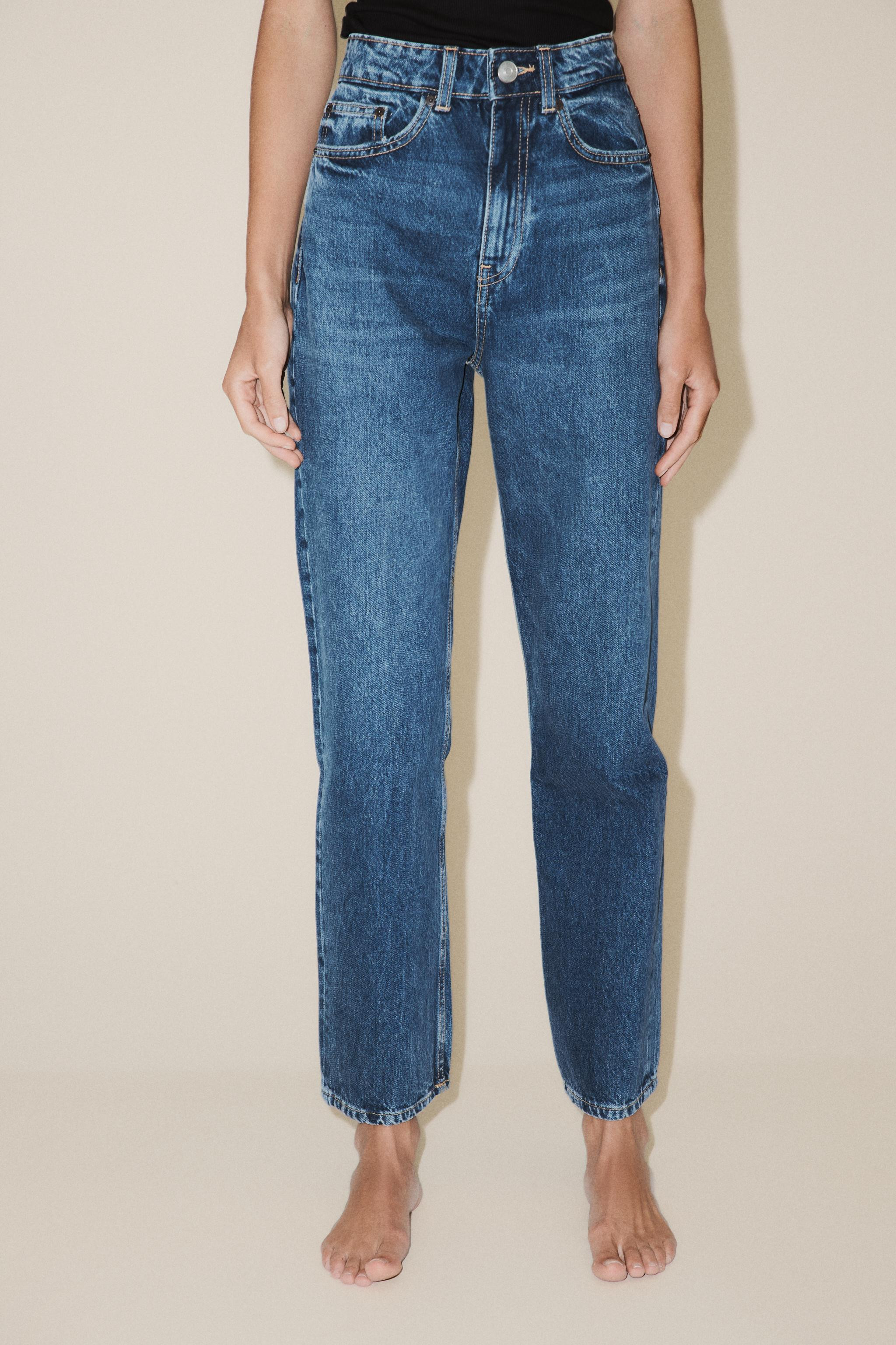 HIGH-WAISTED TRF MOM FIT JEANS | Zara US