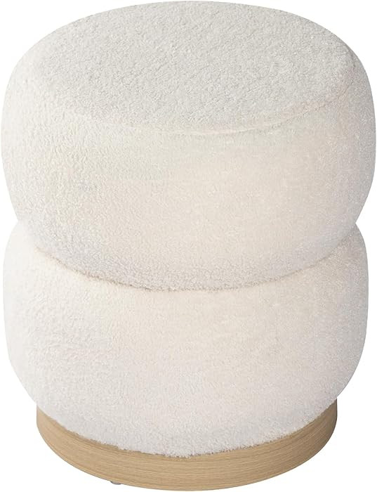Joveco Round Ottoman Footstool,Padded Seat Non-Slip Design Vanity Chair,Coffee Table Tufted Moder... | Amazon (US)