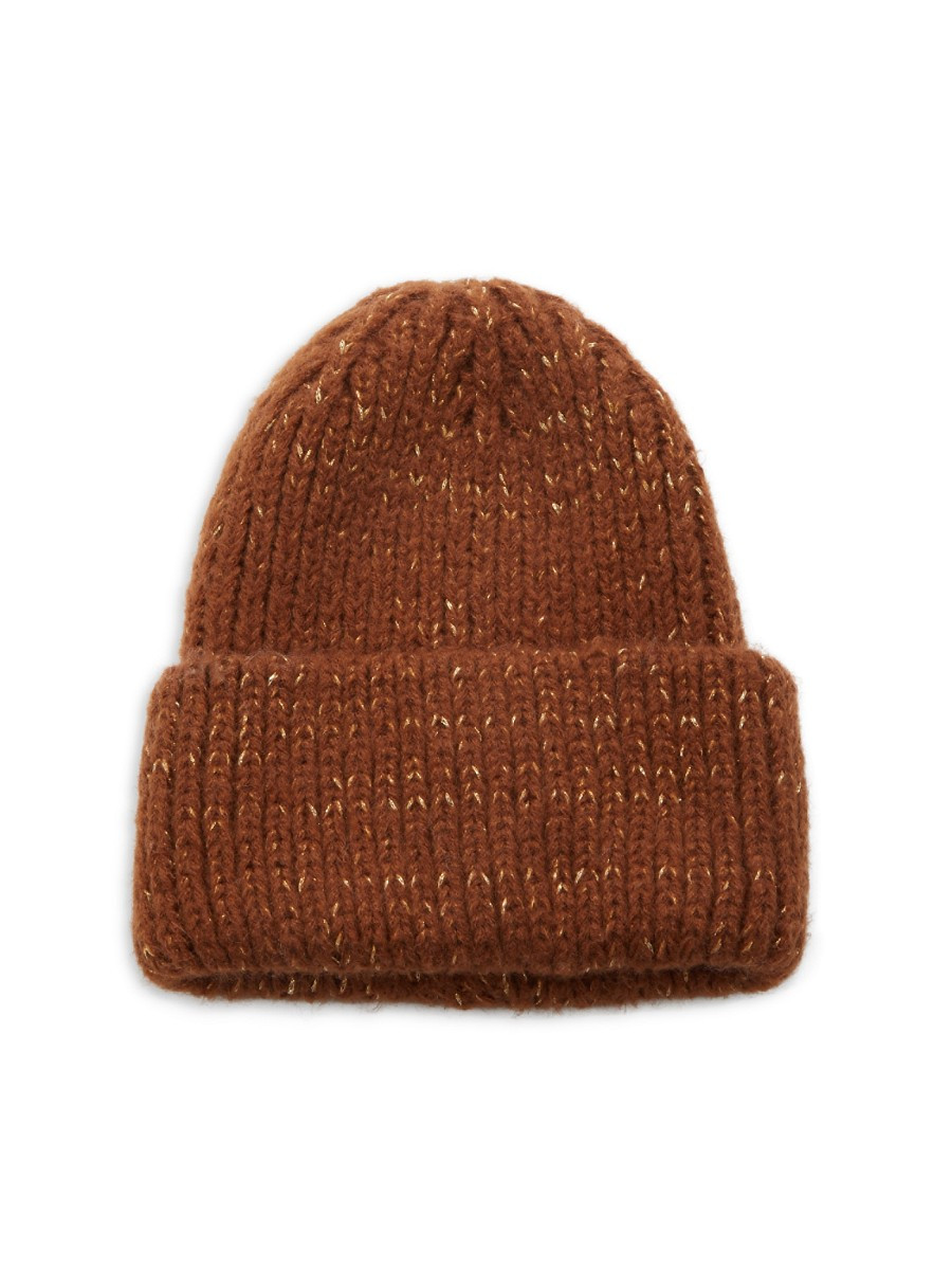 Women's Marcus Adler by Sam Edelman Sparkle Rib Knit Beanie - Rust | Saks Fifth Avenue OFF 5TH