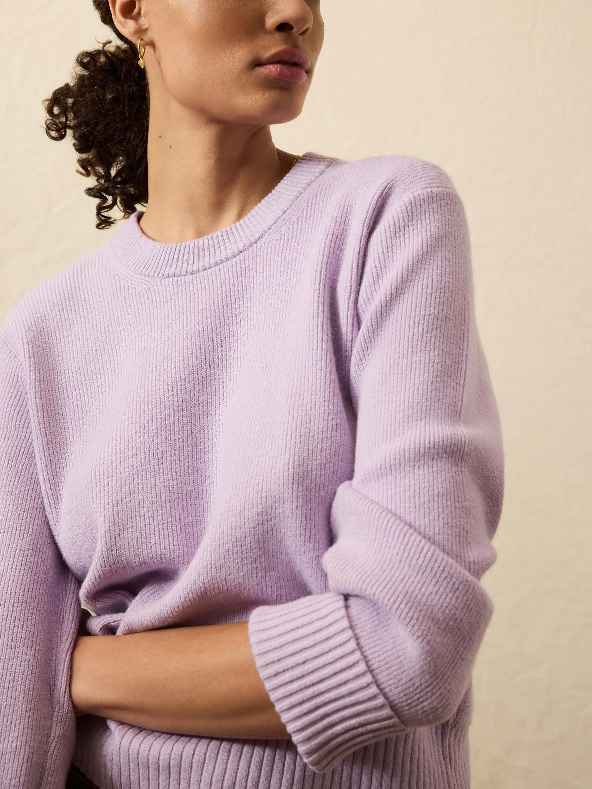 Jackson Crewneck Sweater - Ice Lilac Heather | Faherty