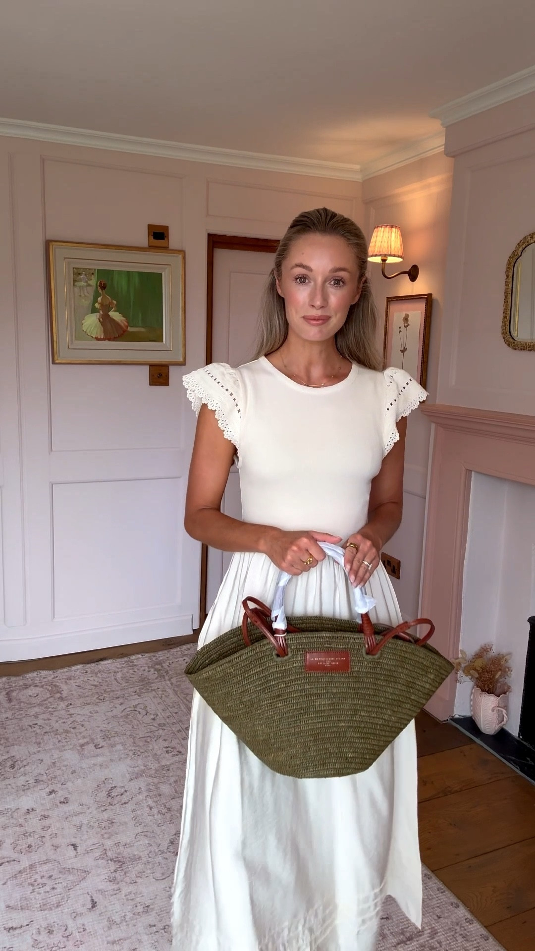 A timeless drill trimmed dress styled with my green raffia bag 🌿
White dresses, maxi dresses and summer fashion 🤍

#LTKsummer #LTKworkwear #LTKdresses