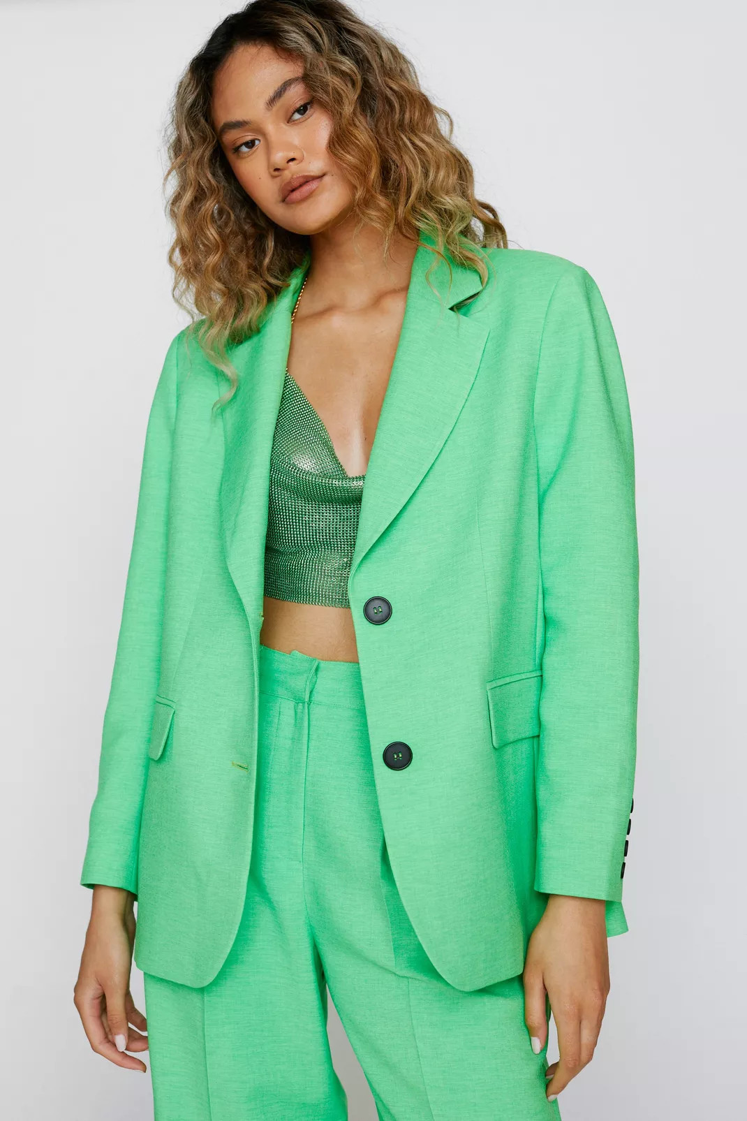 Button Detail Oversized Blazer | Nasty Gal US