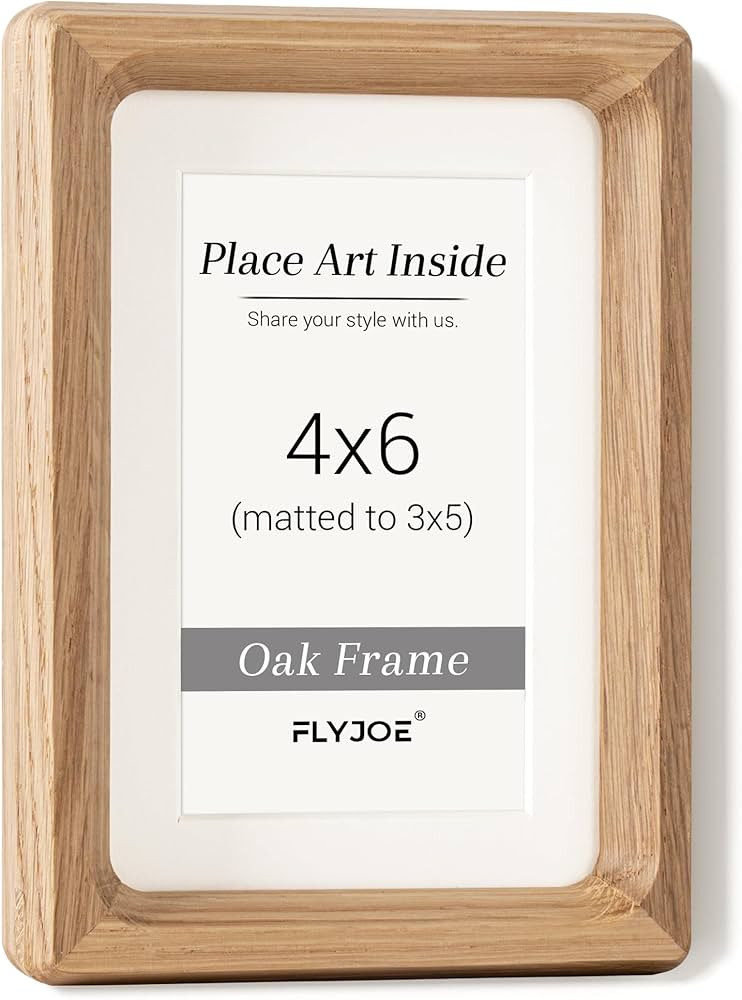 4x6 Picture Frame, USA-Sourced Natural Oak Wood Photo Frame with Tempered Glass, Handcrafted Roun... | Amazon (US)