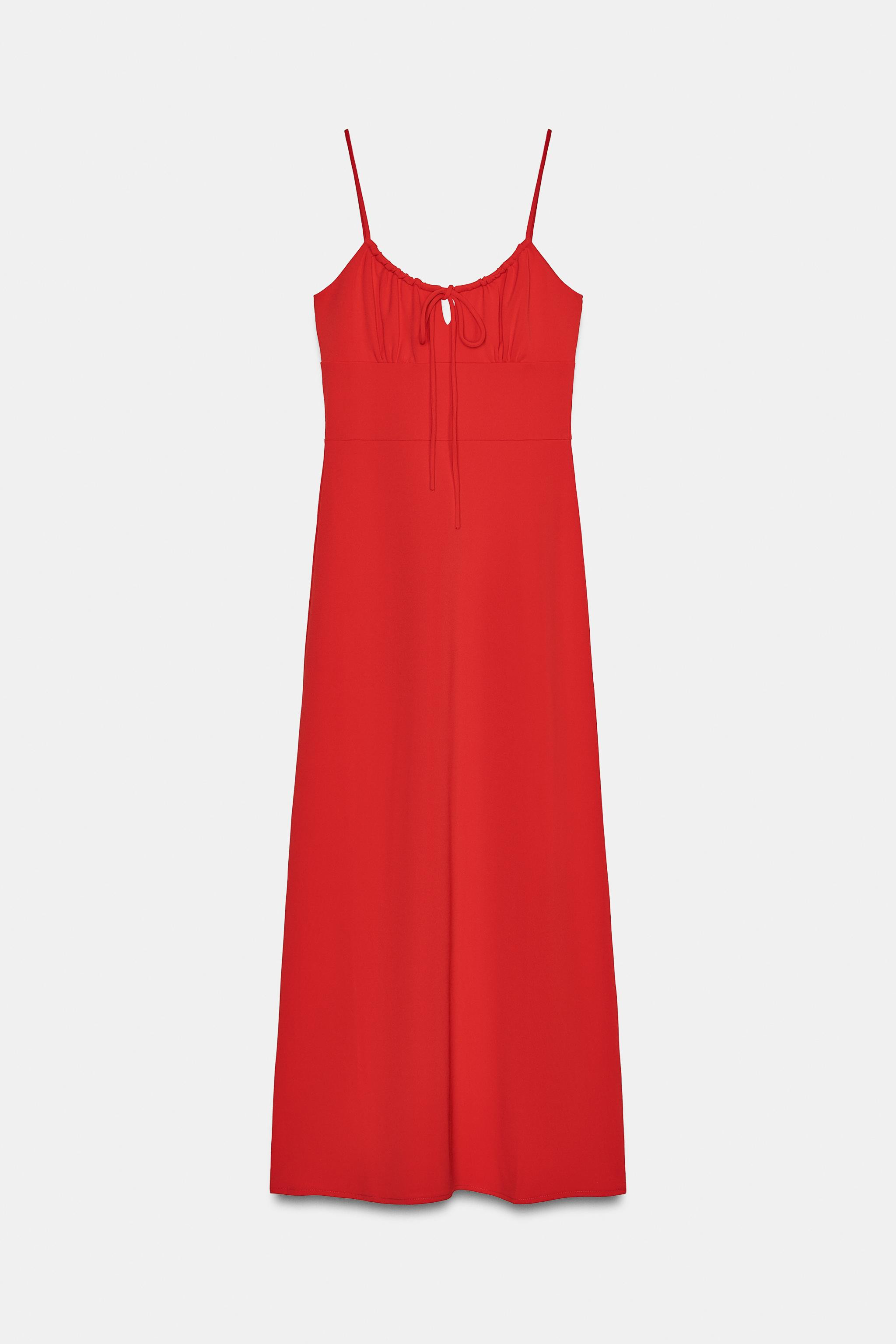 FLOWY STRAPPY MIDI DRESS | Zara US