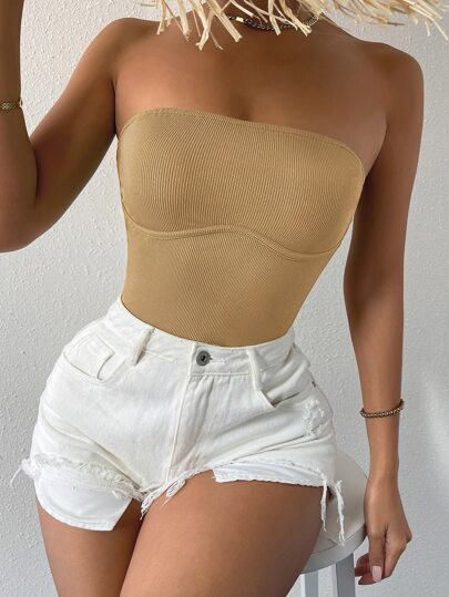 Solid Rib-knit Tube Top | SHEIN