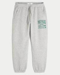 Michigan State University Spartans Graphic Baggy Cinch Fleece Joggers | Hollister (US)