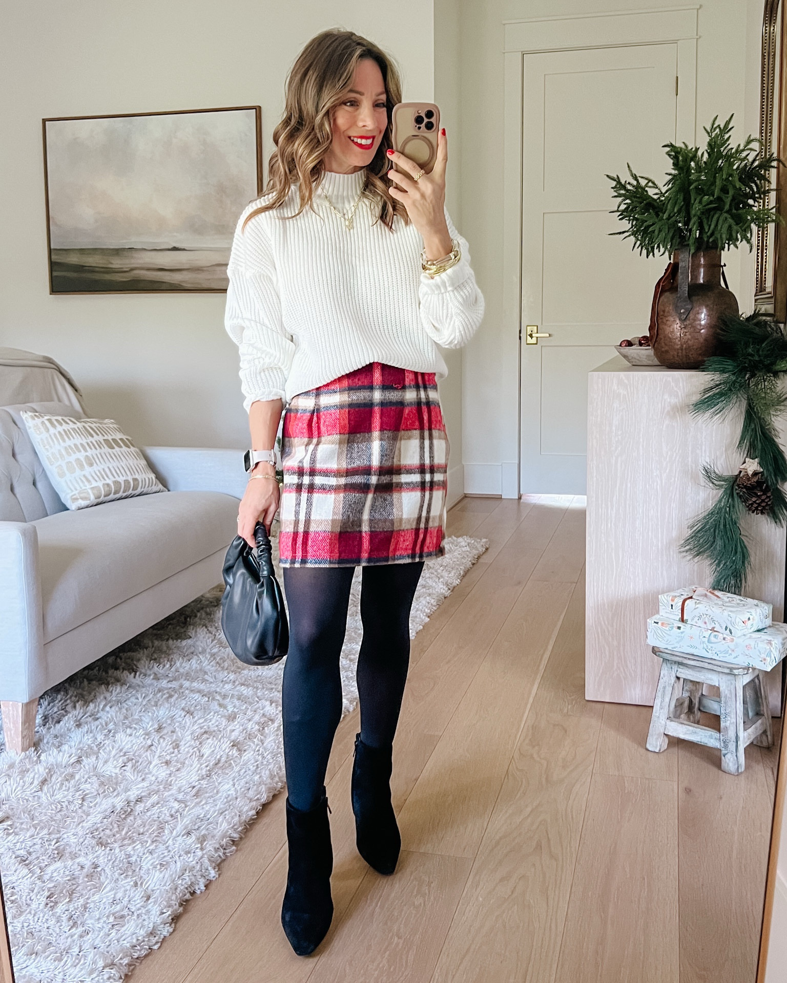 Amazon winter style 🤍 My favorite look, you can’t go wrong with a good sweater, mini skirt and fleece tights 

#LTKPetite #LTKHoliday #LTKFindsUnder50