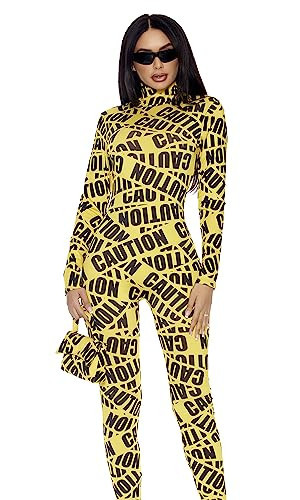 Forplay Women's Caution Caution Tape Costume, Yellow, M/L | Amazon (US)